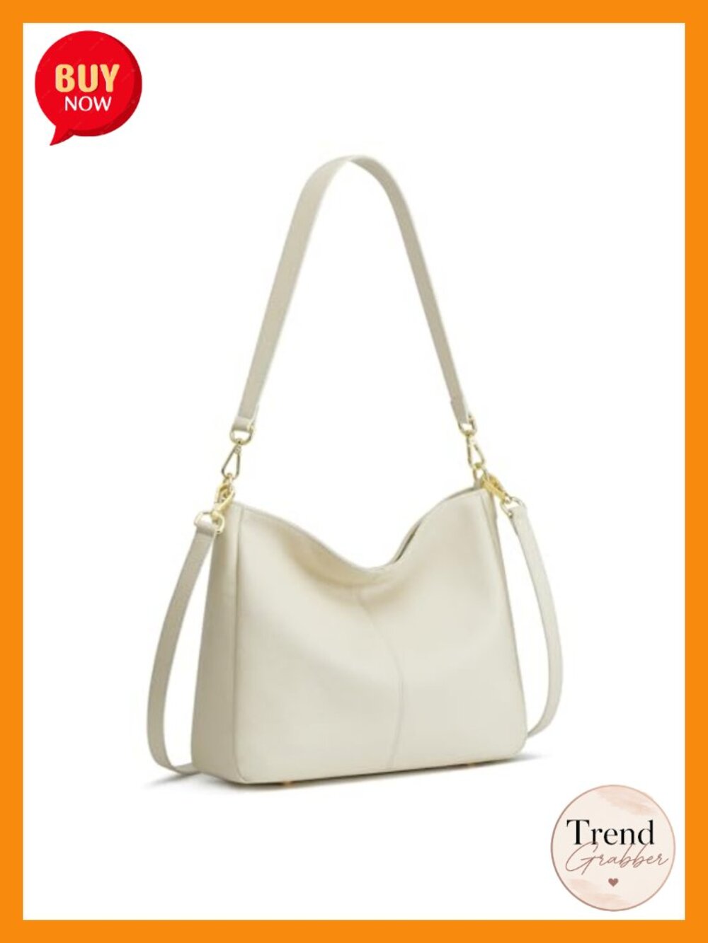 Genuine Leather Hobo Crossbody Bag with 2 Straps, Large Capacity